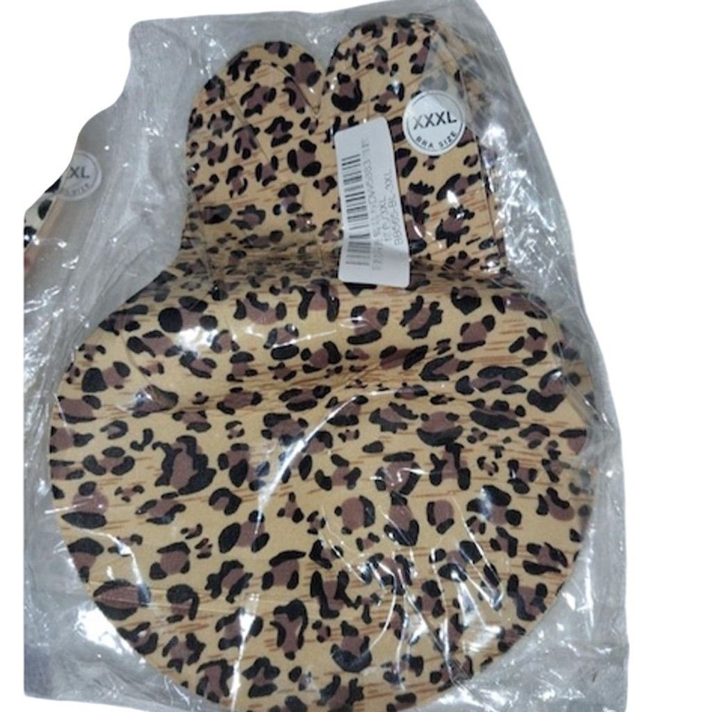 Freetime Fun‎ Leopard Print Adhesive Bra Backless Strapless XXXL prom wedding